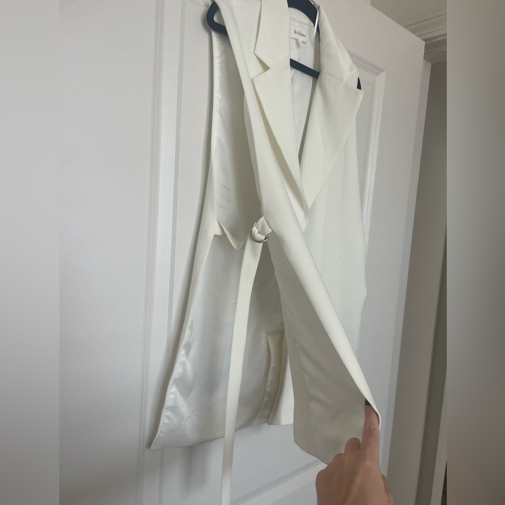 Single Button Up White Blouse - image 5